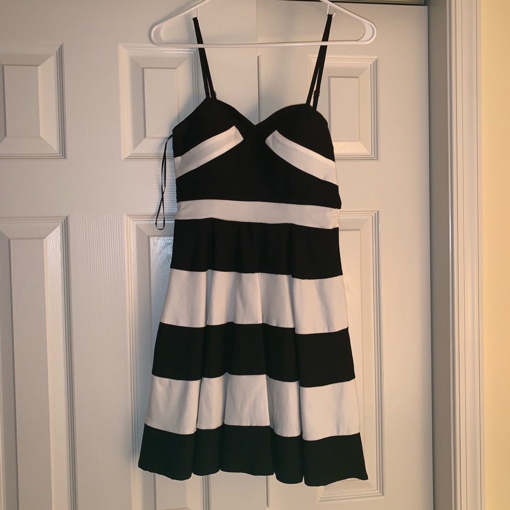 black and white dress